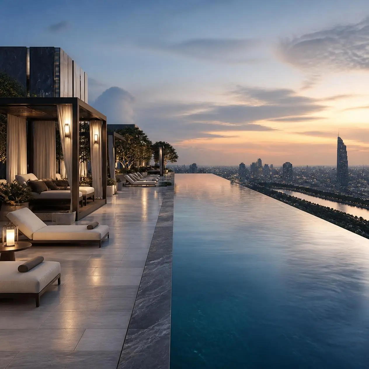 Rooftop Infinity Pool at The Cascades Neopolis