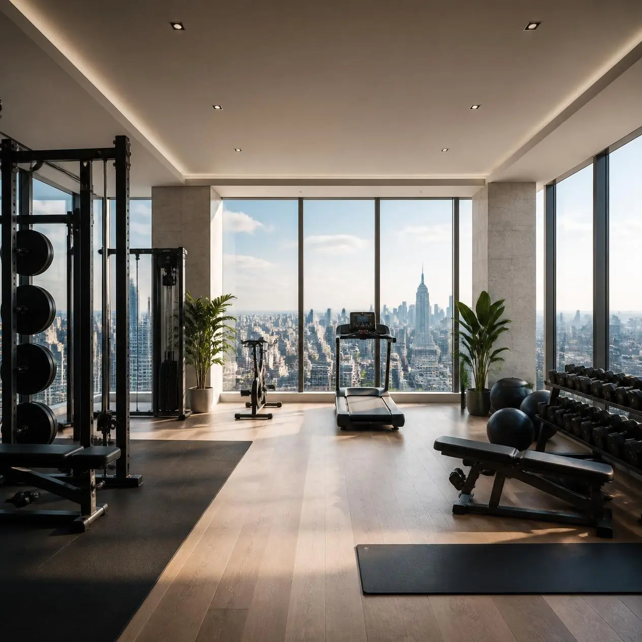Sky-level studio gym at The Cascades Neopolis